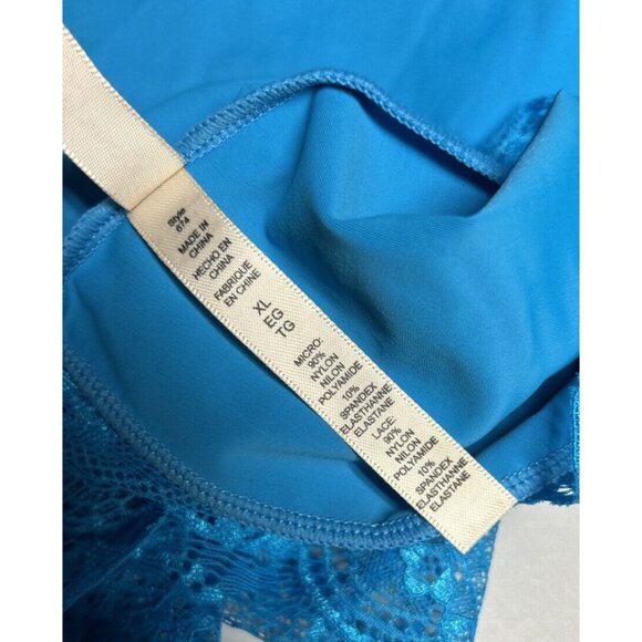 Rhonda Shear Pin Up Girl Lace Camisole Women’s Cami Tank Blue Women's XL NWT - Picture 3 of 6
